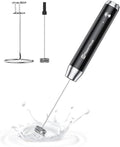 Maestri House LunaFro Rechargeable Milk Frother,Stand & 2 Detachable Whisks | 8000RPM Turbo Motor, 1200mAh lithium battery, Handheld Milk Frother for Lattes, Cappuccino, Matcha & Powdered Supplements