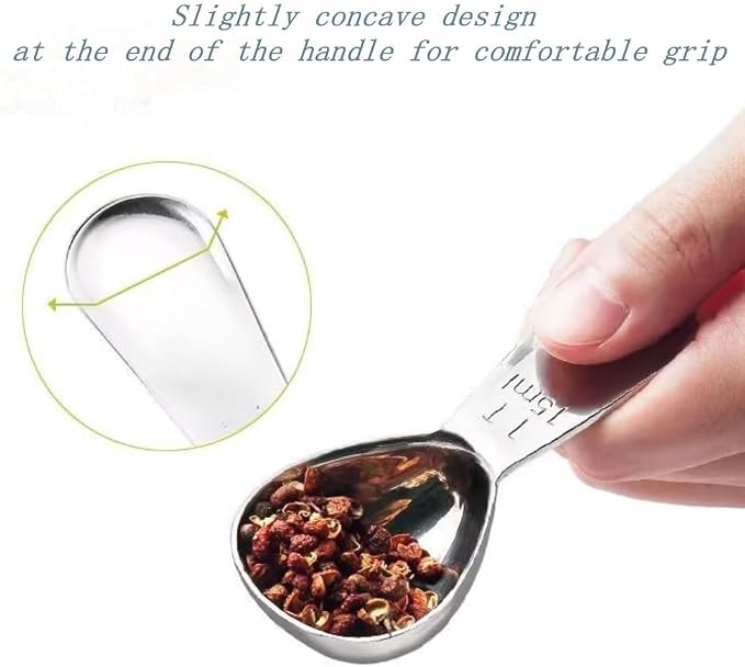 Coffee Scoop 15ml Stainless Steel Measuring Spoon Short Handle for Ground Coffee