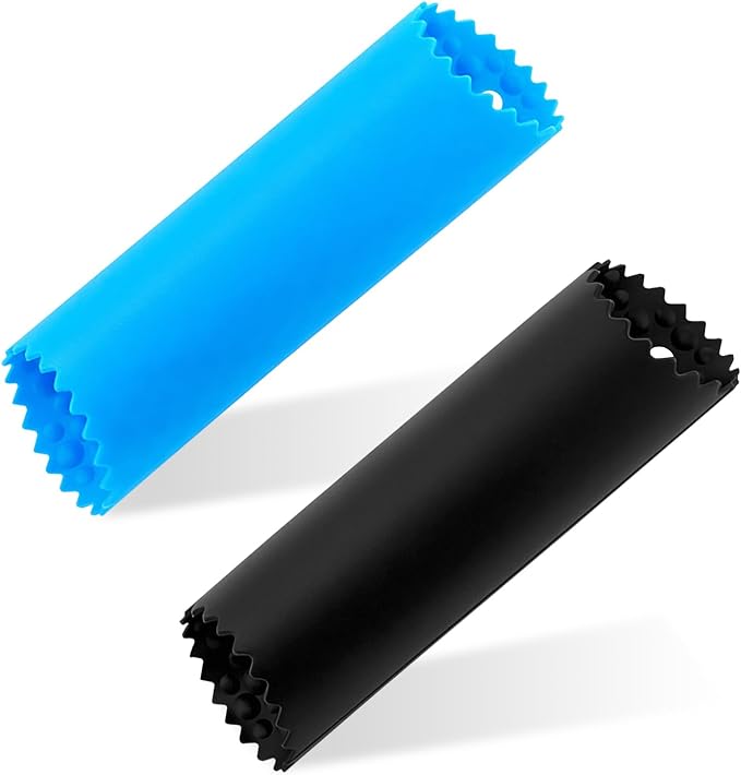 2 Pack Garlic Peelers, Silicone Garlic Skin Remover Roller for Home Kitchen Cooking, Black and Blue