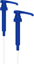 Syrup Pump, Compatible with 750ml Torani, Davinci & Skinny, 2-Pack, Blue | Leak-free, 1/4oz precision pump with locking nozzle. Great for coffee bar accessories, dirty soda stations & dessert sauces