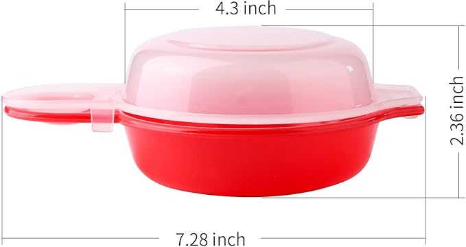 Microwave Omelet Maker, Microwave Egg Cooker,1 Minute Fast Egg Hamburg Omelet Maker Kitchen Cooking Tool(Red and clear)
