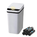FRESHLIX Bathroom Trash Can 2.6 Gallon Automatic Small Garbage Can with Lid, Slim Motion Sensor Plastic Narrow Trash Bin for Bedroom, Kitchen, Office (A-Basic Battery Supply-Grey, 1 Pack(2.6 Gallon))