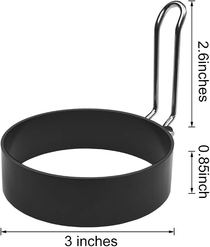 4 Pack Stainless Steel Eggs Maker Non Stick Round Egg Cooker for Cooking Cooking Rings Shaper for Frying Pancake Sandwiches Metal Handle Household Kitchen Breakfast Tool Egg Shaper