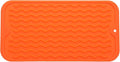 MicoYang Silicone Dish Drying Mat for Multiple Usage,Easy clean,Eco-friendly,Heat-resistant Silicone Mat for Kitchen Counter or Sink,Refrigerator or Drawer Liner Orange S 12 inches x 6 inches