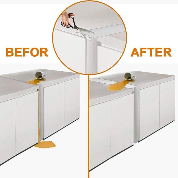 Stove Gap Covers Kitchen Counter Gap Covers 25 Inch, 2 Pack Heat Resistant Oven Gap Filler Seals Gaps Between Stovetop and Counter, Easy to Clean, White