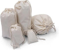 100Pcs 6 x 8 Inches Premium Cotton Muslin Double Drawstring Bags, Reusable Bag Natural Cotton Bags with Drawstring Produce Bags Bulk Gift Bag Jewelry Pouch for Party Wedding Home Storage