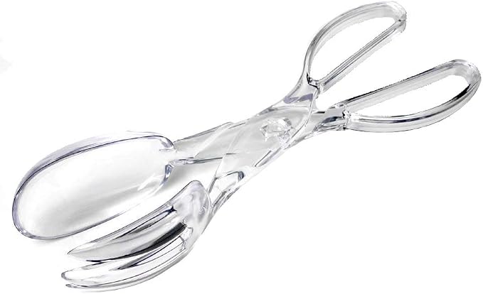 Chef Craft Premium Clear Salad Tongs Heavy Duty Design, 11.25-Inches Long (3-Pack)