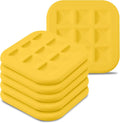 Silicone Trivets for Hot Pots and Pans, Pot Holders Hot Pads 6 Pack Silicone Mats for Kitchen Counter, Soft Durable Drying Mat, Jar Opener and Coasters (Yellow)