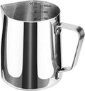 Milk Frothing Jug, Milk Frothing Pitcher Pouring Jug Espresso Cup with Measurement Inside 32oz/900ml Stainless Steel Creamer Cup for Making Coffee Cappuccino Hot Chocolate Machine
