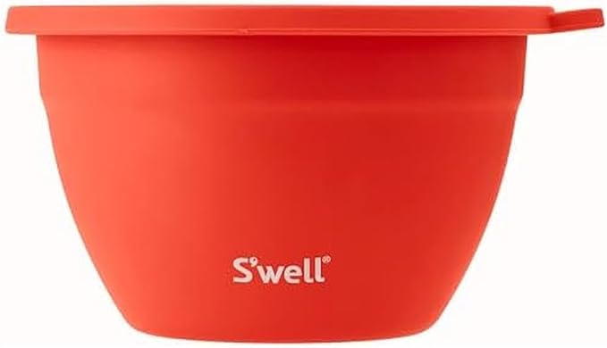S'well Stainless Steel Salad Bowl Kit 64oz, Radiant Coral, Comes with 2oz Mini Canister and Removable Tray for Organization, Leakproof, Easy to Clean, Dishwasher Safe