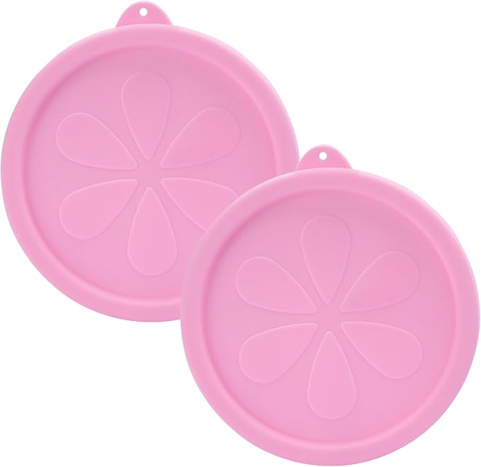 4 Cup Silicone Replacement Lids for Pyrex 7201-PC, 2 Pcs Round Seal Storage Cover Safe for Glass Bowls, for Microwave, Dishwasher and Freezer, Leak-proof Pink