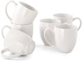 DOWAN Coffee Mugs, White Coffee Mugs Set of 6, 16 oz Ceramic Coffee Cups with Large Handles for Men Women, Porcelain Big Mug for Tea Latte, Mug Gifts for Home Office Party