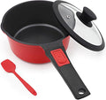 2 Qt Saucepan with Lid, Non Stick Sauce Pan with Lid, Milk Pot & Sauce Pot & Small Saucepan with Pour Spout, Detachable Handle Milk Pan, Mini Cooking Pot Induction Compatible, Oven Safe | Milk pan with removable handle. Suitable for all types of cooker...