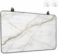 Stove Top Covers for Electric Stove 31x24 Inches, White Marble HeatResistant Glass Cooktop Protector, Nature Marble Crack Yellow-golden Lines Ceramic Stovetop Countertop Covers Mat, Modern Oven Cover