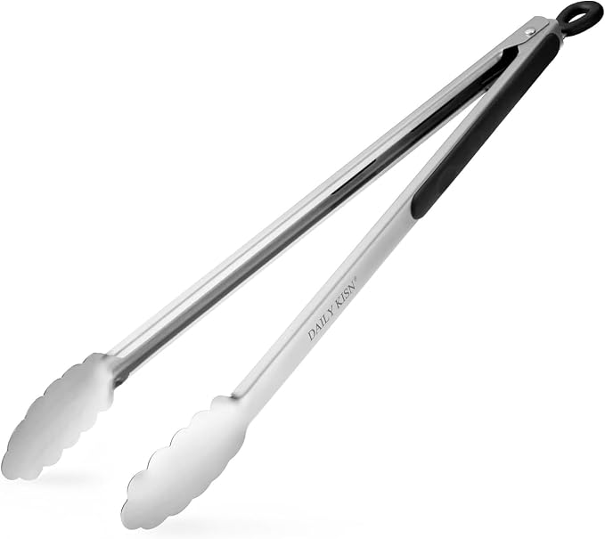 Grill Tongs, 17 Inch Extra Long Stainless Steel BBQ Tongs (17", 1PC) | For Cooking/Serving/Grilling | Heat-Resistant | Dishwasher Safe