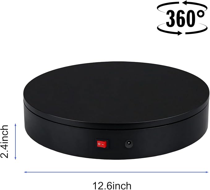 32cm Rotating Platform, 350lbs Capacity Motorized Electric Turntable, Heavy Duty Motorized Rotating base, Large Motorized Rotating Display Stand,Photography Turntable for Photography,Exhibition