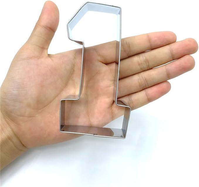 LILIAO Number One #1 Cookie Cutter, 3.93", Stainless Steel | Decent Size & Simple Classic Shape, Durable For Repeated Use, Dishwasher Safe, For Dough & Fondant