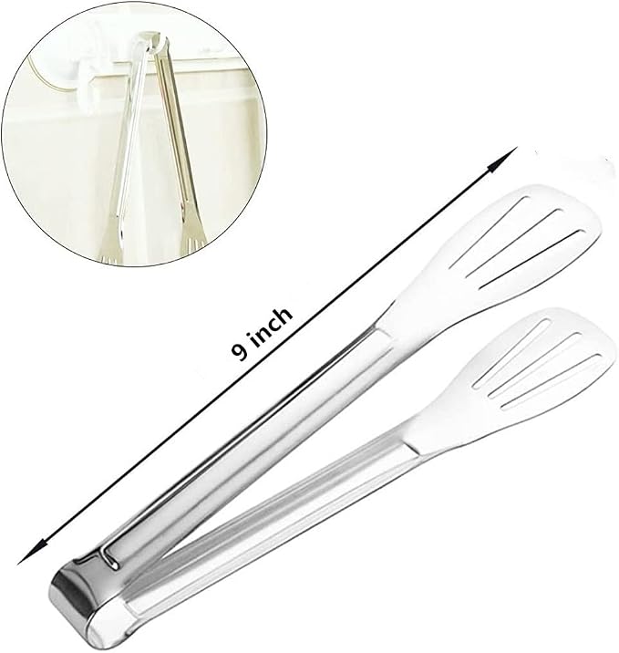 Serving Tongs Kitchen Tongs,Buffet Tongs, Stainless Steel Food Tong Serving Tong,small tongs 6 Pack (9 Inch)