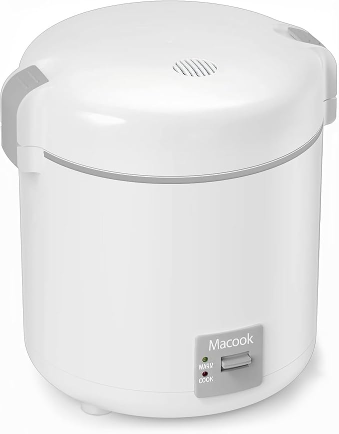Rice Cooker Small 1-1.5 Cups Uncooked(3 Cups Cooked), Mini Rice Cooker with Removable Nonstick Pot, One Touch&Keep Warm Function, Portable Travel Rice Cooker for Soup Grain Oatmeal Veggie, White