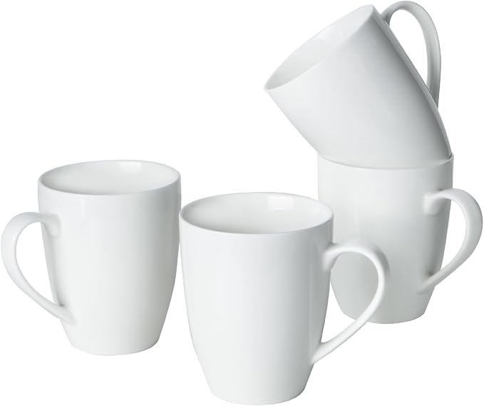 BTaT- White Coffee Mugs, 4 Pack, 16 oz, Large Mug with Handles, Ceramic Coffee Cups, Porcelain Mugs Sets for Tea, Hot Cocoa and Milk, Microwave and Dishwasher Safe