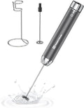 Maestri House LunaFro Max Rechargeable Milk Frother,Stepless Speed Control | 2000mAh lithium battery Frother Handheld, IPX6 Electric Drink Mixer with Stand & 2 Detachable Whisks for Lattes, Cappuccino