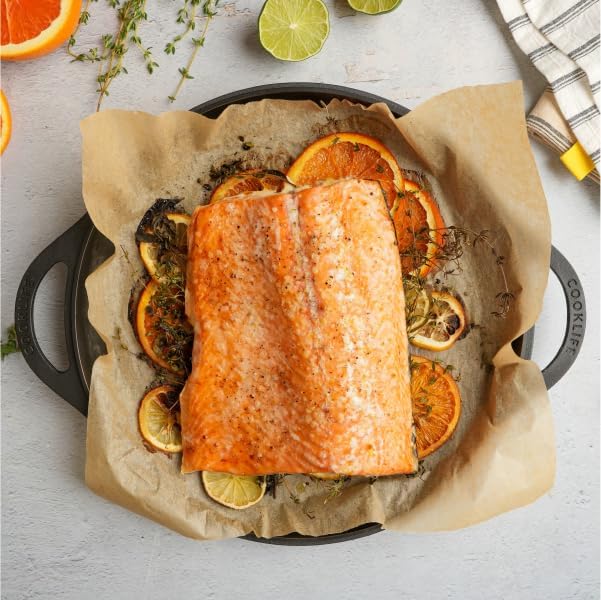 COOKLIFE 12inch Lightweight Pre-Seasoned Cast Iron Griddle Smooth Grill Pan | Non-Stick Polished Flat Pan Use with an Oven, Stove, Grill, or Campfire, Handcrafted, PFAS-Free, Non-Toxic, Easy to Clean