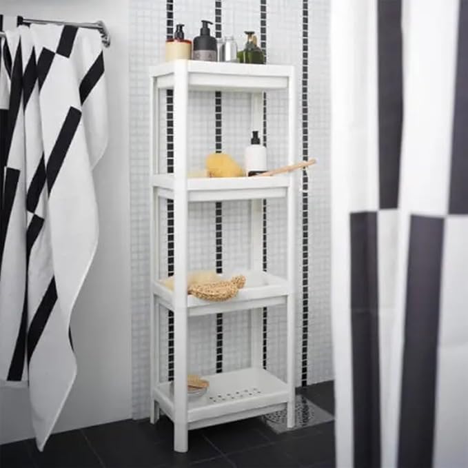 HIEEY 4 Tier Bathroom Shelf,Bathroom Rack, Shelves Organizer, for Laundry Pantry Kitchen Narrow Places