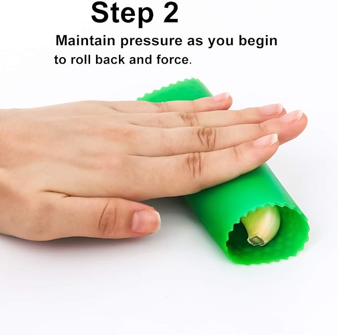 Sinnsally Garlic Peeler Skin Remover Roller Keeper,Easy Quick to Peeled Garlic Cloves with Silicone Tube Roller Garlic Peeling Kitchen Tool (Green,Red)