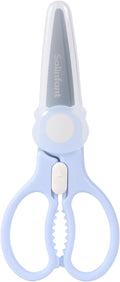 Premium Stainless Steel Portable Baby Food Safety Scissors, Detachable Feeding Shears for Toddlers Infant Kids Food Cutting Meats Noodles Vegetables with Protactive Cover