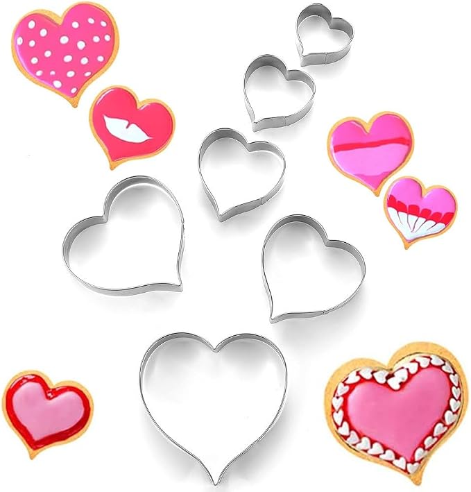 MrCookie Heart Cookie Cutters Set, 6pc Stainless Steel