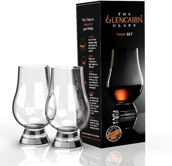 GLENCAIRN Whiskey Glass, Gift Set of 2 in Twin Carton | Glencairn Official Whisky Glass | Twin Pack