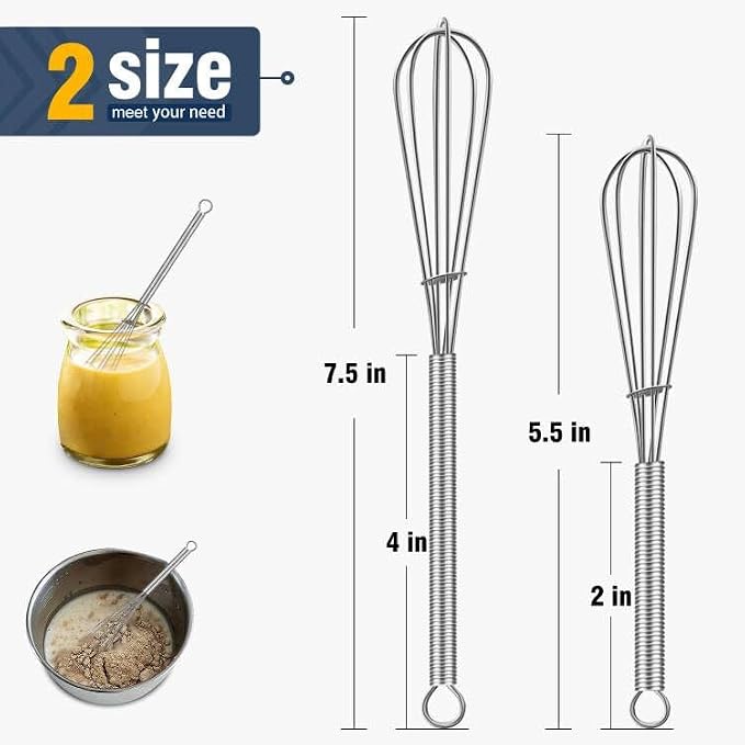 Mini whisks, Small Whisk 304 Stainless steel for Whisking 5",7 inch