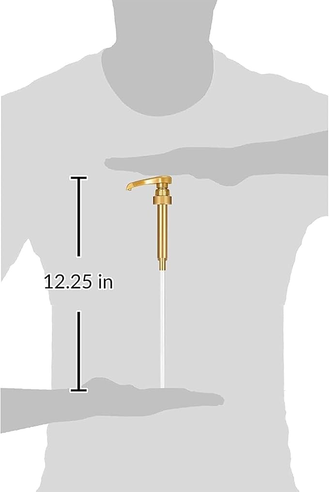 Syrup Pump Compatible with Torani, DaVinci and Skinny (Set of 2) - fits bottles (25.4 oz-750ml) (Gold) | Leak-free, 1/4oz precision pump with locking nozzle. Great for coffee bar accessories, dirty soda stations & dessert sauces