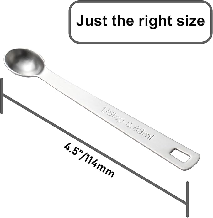 1PCS 1/6tsp(0.83ml) Mini Measuring Spoon, Small Teaspoon for Tiny Amounts | High Precision, Food-Grade, ‌Rust-Free, Dishwasher-Safe, Easy-Read Markings, Multi-Purpose, Sturdy & Durable