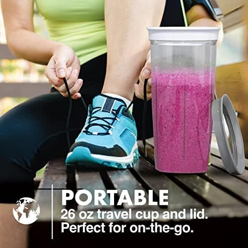 Bionic Blade Mini Portable Blender Juicer Bottle 26.5 oz, BPA-Free - Cordless & Rechargeable, Travel-Friendly Size for Smoothies, Shakes, Juices, Home & Kitchen Essentials, Gunmetal, As Seen on TV