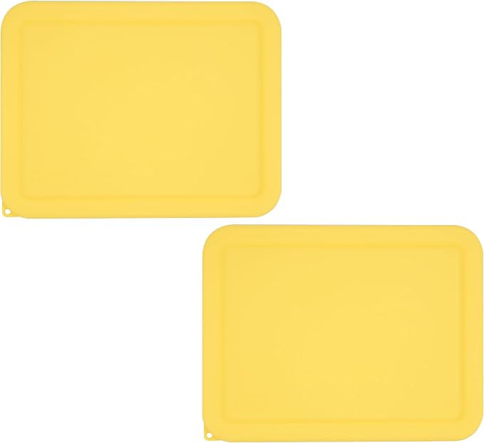 6 Cup Rectangle Silicone Storage Cover Lids Replacement for Pyrex 7211-PC Glass Bowls, (Container not Included) 2 Pack, Microwave, Dishwasher and Freezer Safe