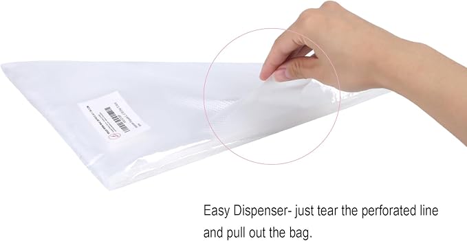 Tipless Piping Bags 14" Pastry Bags Flat Pack of 100 | Icing Piping Bag for Cake, Cream Frosting and Cookie Decoration, Clear