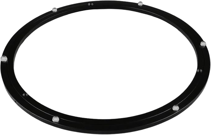 18 Inch Lazy Susan Bearing Heavy Duty Metal Hardware Large Aluminum Turntable Lazy Susan Hardware Kit Parts Rotating Ring Mechanism for Puzzle Boards, Dining Tables (Base Only, Black)