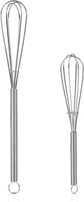 NileHome Mini Whisks Stainless Steel Whisk Set 5" 7" Kitchen Small Wisk Balloon Wire Tiny Whisks for Cooking, Whisking, Blending, Beating, Stirring 2Pack