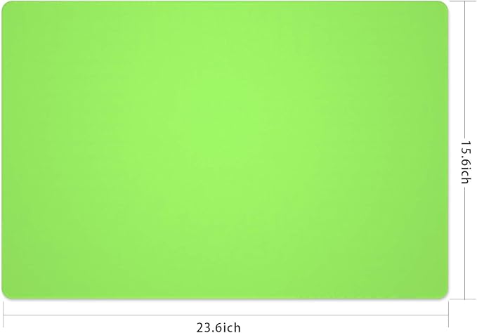 Silicone Placemats, Food-Grade Non-Slip Waterproof, Dining, Stain Resistant, Countertop Protector, Kitchen Counter Mat, Heat Resistant, Baking mat Dishwasher Safe (23.6"×15.7"-2pack, Green)