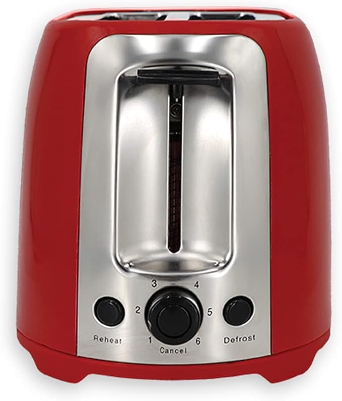 EUROSTAR ET751R 2-Slice Cool Touch Wide-Slot Toaster, Red