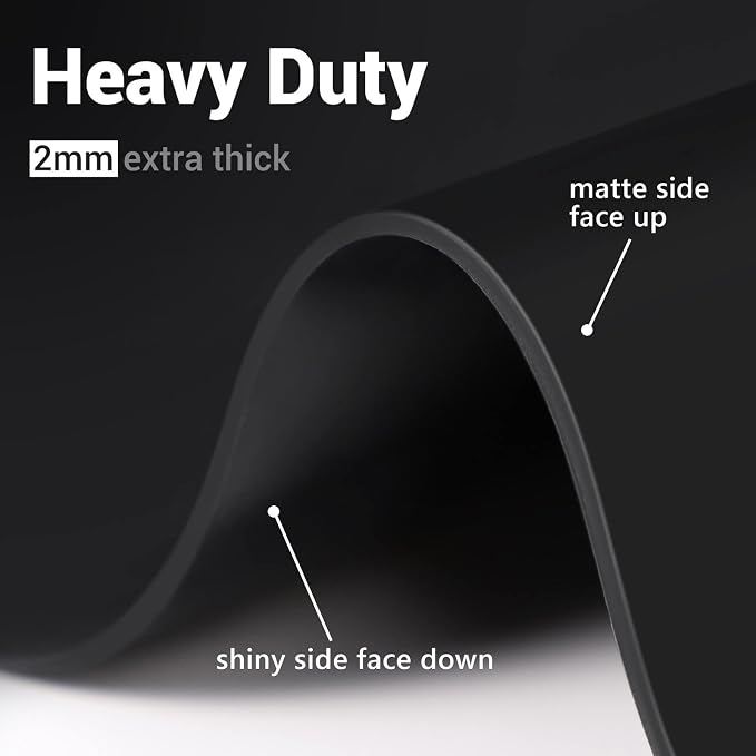 Ewen 25.6x17.7in Large Silicone Kitchen Counter Mat, 2mm Thick Heat Resistant Countertop Protector, Baking Silicone Mat under Air Fryer Toaster Oven Microwave Coffee Maker Cutting Board Drill Black
