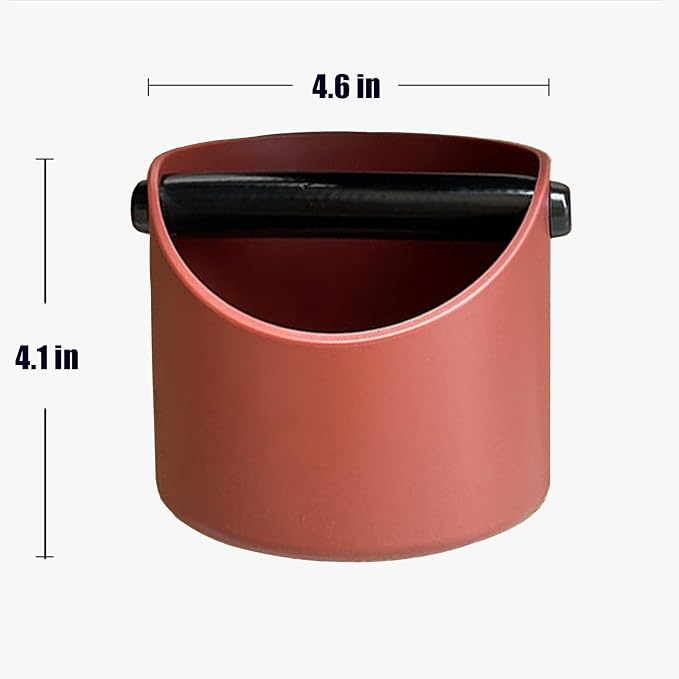 Coffee Knock Box, 4.6 in, Barista Style Espresso Grounds Knock Box, Removable Plastic Knock Rod, Non-Slip Base, Espresso Maker Accessory (Caramel)