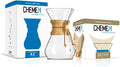 CHEMEX Bundle - 8-Cup Classic Series - 100 ct Square Filters - Exclusive Packaging | Manual Drip Brewer with Square Bonded Filters, Borosilicate Glass, Coffee Gift Set