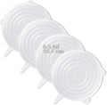 LELE LIFE 4 Pack Same Size Silicone Stretch Lids, Thicker Reusable Sturdy Silicone Container Cover, Expandable Food Storage Covers, Dishwasher and Freezer Safe, 6.5in(16.5cm)