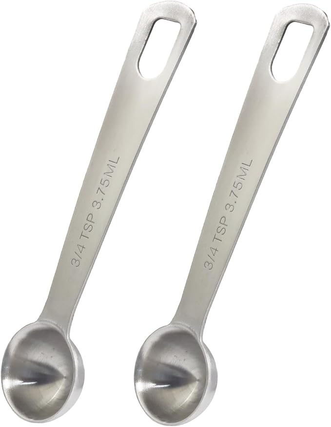 1/4 Tbsp (3/4 Tsp | 3.75 mL) Measuring Spoons, 2Pcs | Stainless Steel, For Coffee Powder, For Grains, For Loose Tea