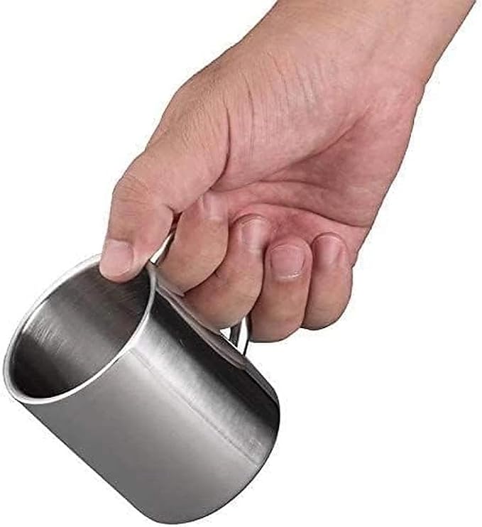 IMEEA Small Espresso Mug 7.5oz Double Wall Stainless Steel Cups, Set of 2