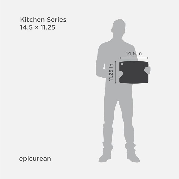 Epicurean Kitchen Series 14.5" × 11.25" Cutting Board, Non-Toxic, Dishwasher Safe, Made in the USA, Slate | NSF Certified, dual-sided non-toxic wood fiber prep surface. Thin, lightweight, knife-friendly and dishwasher safe