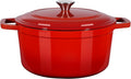 VEVOR Enameled Cast Iron Dutch Oven, 6 Quart Pot with Lid and Dual Handles, Heavy-Duty Durable Cookware Pan, Oven Induction Compatible up to 500℉, for Braising, Stews, Roasting, Bread Baking, Red