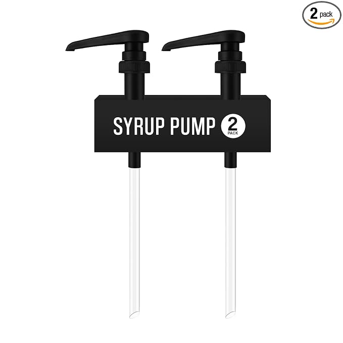 2 Pack Black Syrup Pump Dispenser for 750ml Plastic Bottles Torani | Consistent Liquid Measurement Accurate Beverage Measurement